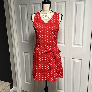 Adorable polka dot red dress.